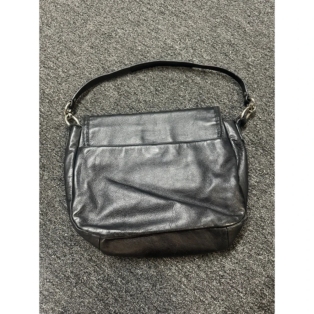 Coach Taylor Black Leather Flap Satchel Shoulder Bag Single Strap Purse F26781